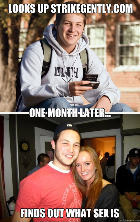 looks up strikegently.com one month later... finds out what sex is  1 month later