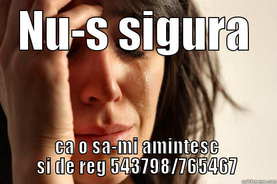 NU-S SIGURA CA O SA-MI AMINTESC SI DE REG 543798/765467 First World Problems