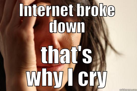 Internet not working - INTERNET BROKE DOWN THAT'S WHY I CRY First World Problems