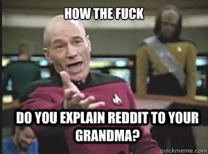 how the fuck do you explain reddit to your grandma?  Annoyed Picard