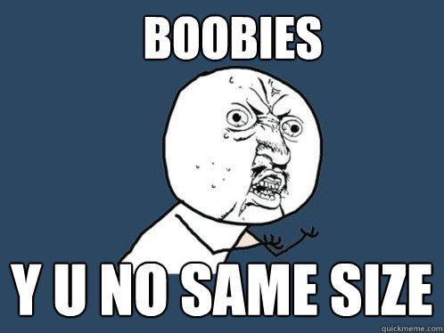 boobies y u no same size  Y U No