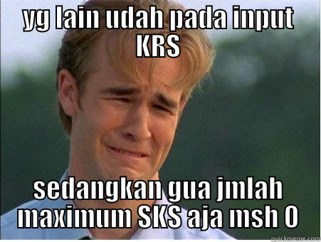 YG LAIN UDAH PADA INPUT KRS SEDANGKAN GUA JMLAH MAXIMUM SKS AJA MSH 0 1990s Problems