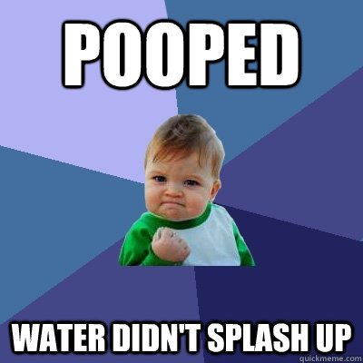 Pooped Water didn't splash up  Success Kid