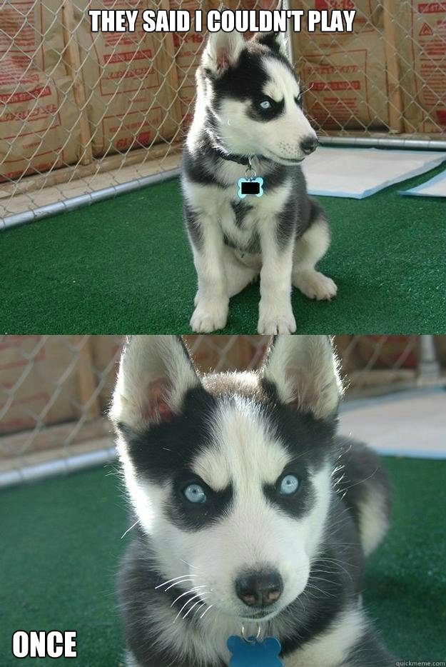 They said I couldn't play Once  Insanity puppy