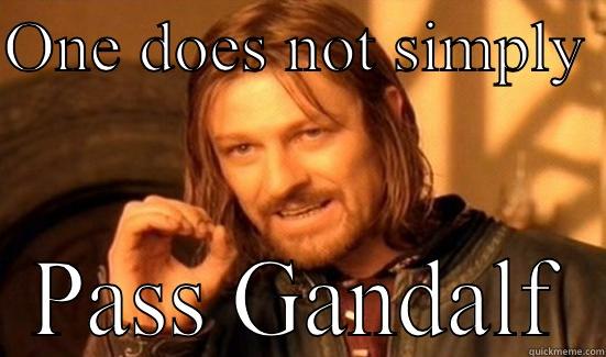 ONE DOES NOT SIMPLY  PASS GANDALF Boromir