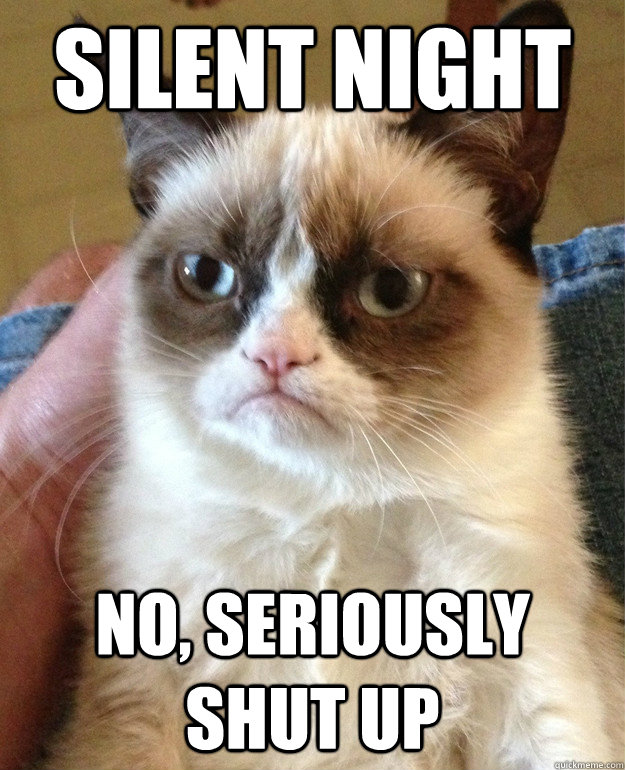 silent night no, seriously shut up - silent night no, seriously shut up  Grumpy Cat