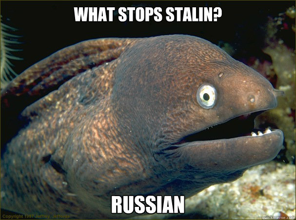 What stops stalin? Russian  Bad Joke Eel