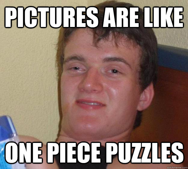 Pictures are like one piece puzzles  10 Guy
