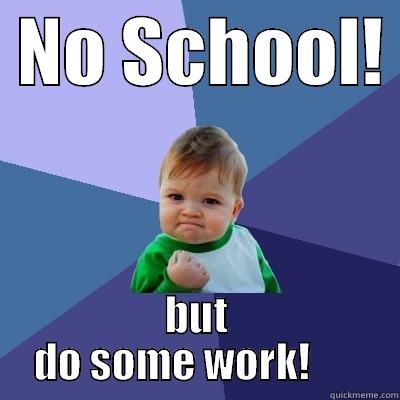  NO SCHOOL!  BUT DO SOME WORK!       Success Kid