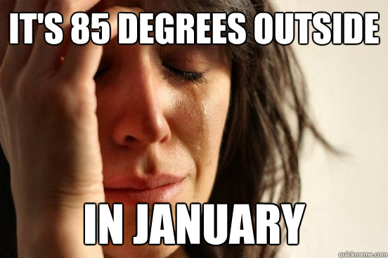 It's 85 degrees outside in january  First World Problems