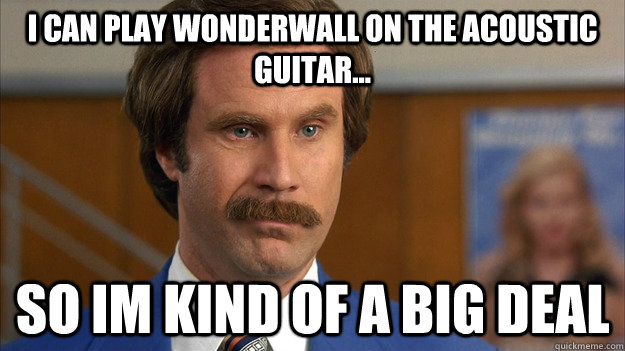 I can play wonderwall on the acoustic guitar... So im kind of a big deal - I can play wonderwall on the acoustic guitar... So im kind of a big deal  Misc