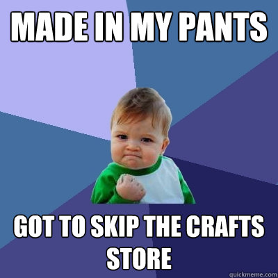 Made in my pants Got to skip the crafts store - Made in my pants Got to skip the crafts store  Success Kid