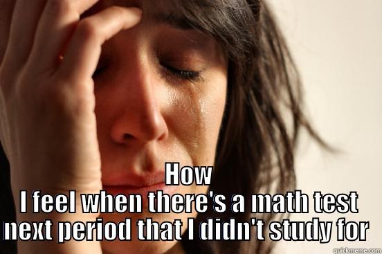 Math Problems -  HOW I FEEL WHEN THERE'S A MATH TEST NEXT PERIOD THAT I DIDN'T STUDY FOR  First World Problems