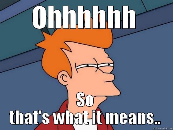 OHHHHHH SO THAT'S WHAT IT MEANS.. Futurama Fry