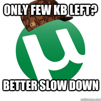 only few kb left? better slow down  Scumbag Torrent