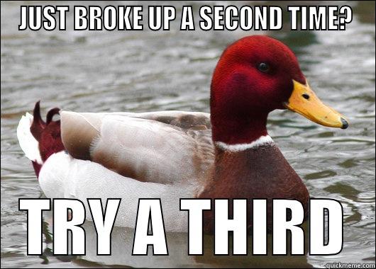 JUST BROKE UP A SECOND TIME? TRY A THIRD Malicious Advice Mallard