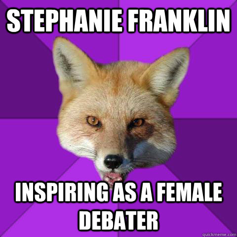Stephanie Franklin inspiring as a female debater  Forensics Fox