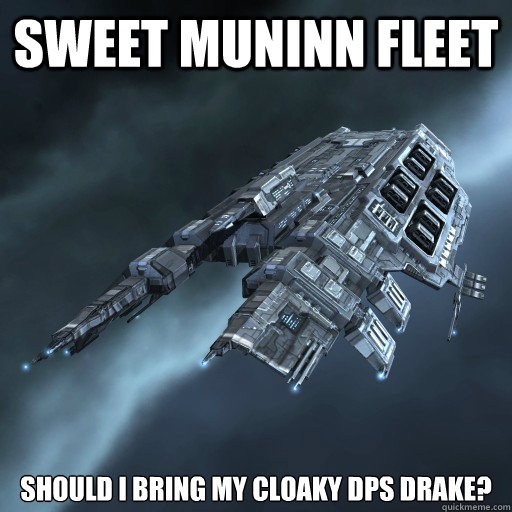 Sweet muninn fleet should i bring my cloaky dps drake?  Eve Is Real Drake