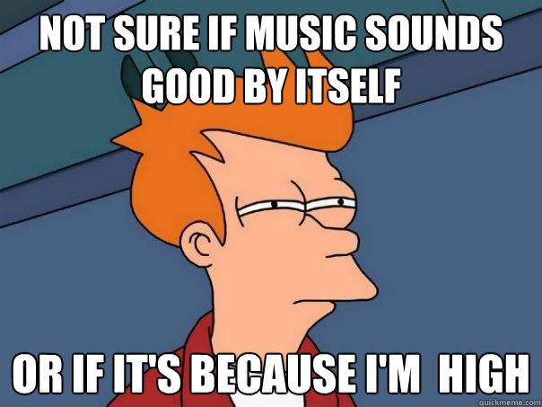 NOT SURE IF music sounds good by itself or if it's because i'm  high - NOT SURE IF music sounds good by itself or if it's because i'm  high  Futurama Fry