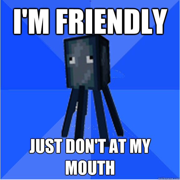 I'm Friendly Just don't at my mouth  Socially Awkward Squid