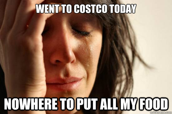 Went to Costco Today Nowhere to put all my food  First World Problems