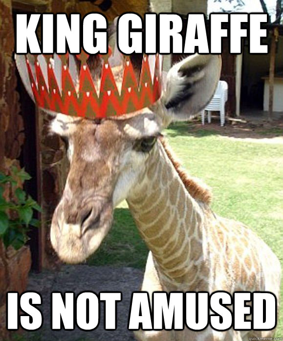 king giraffe is not amused king giraffe quickmeme