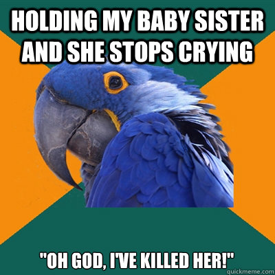 Holding my Baby sister and she stops crying  