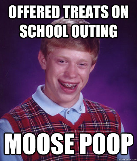 Offered treats on school outing MOOSE POOP  Bad Luck Brian