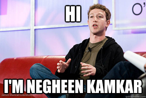 Hi I'm Negheen Kamkar  Zuckerberg