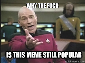why the fuck is this meme still popular  Annoyed Picard