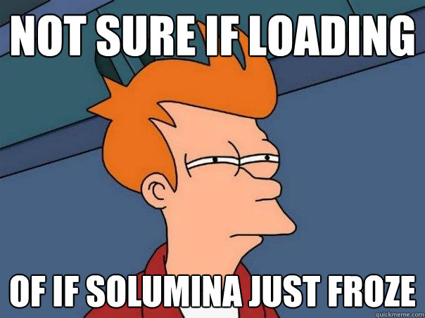 not sure if loading of if solumina just froze  Futurama Fry