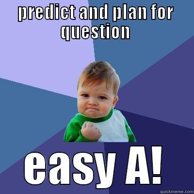 PREDICT AND PLAN FOR QUESTION EASY A! Success Kid