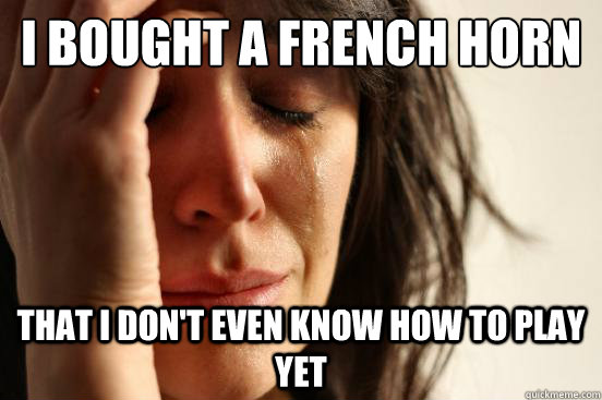 I bought a french horn that I don't even know how to play yet  First World Problems