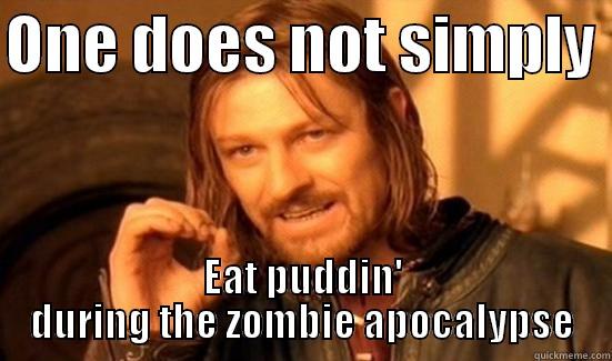 ONE DOES NOT SIMPLY  EAT PUDDIN' DURING THE ZOMBIE APOCALYPSE Boromir