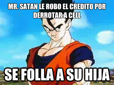 Mr. satan le robo el credito por derrotar a cell se folla a su hija  gohan