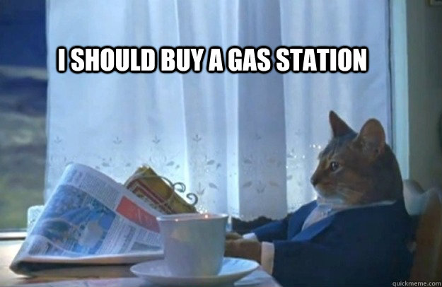 i should buy a gas station  Sophisticated Cat
