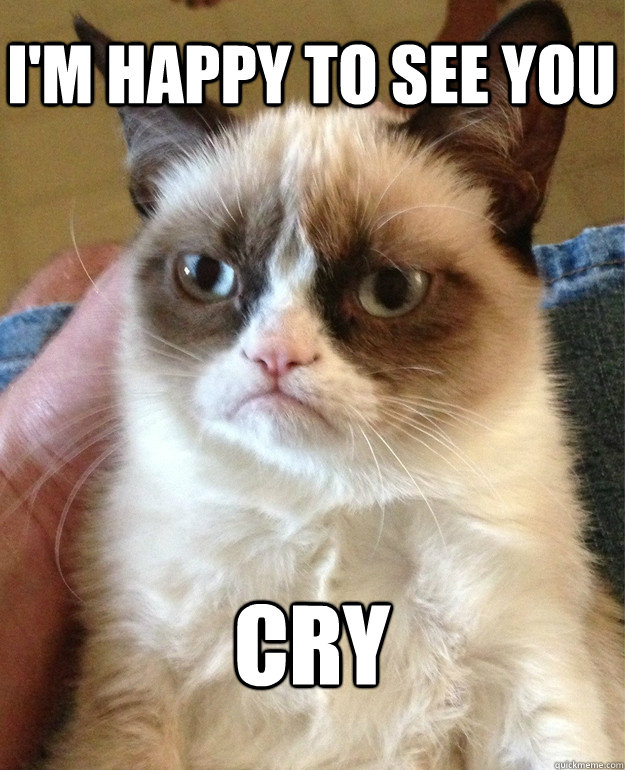 I'm happy to see you cry - I'm happy to see you cry  Grumpy Cat