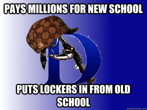 pays millions for new school puts lockers in from old school  