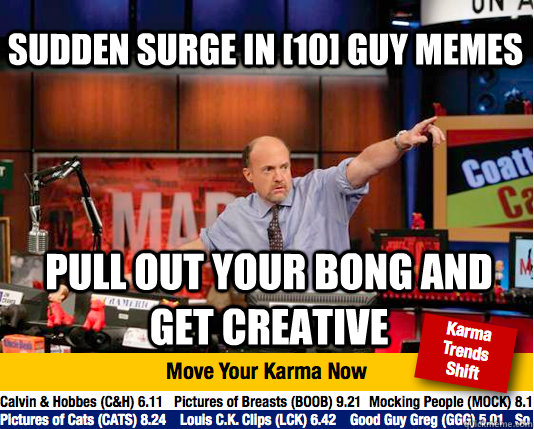 Sudden surge in [10] guy memes Pull out your bong and get creative - Sudden surge in [10] guy memes Pull out your bong and get creative  Mad Karma with Jim Cramer