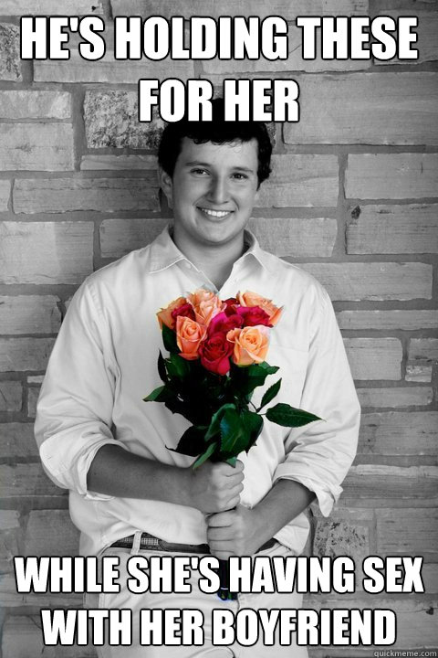 He's holding these for her While She's having sex with her boyfriend   