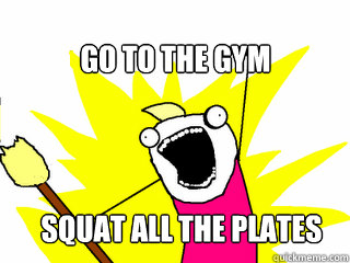 Go to the gym squat all the plates  All The Things