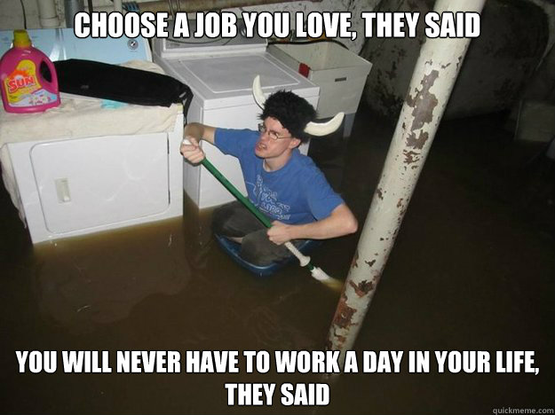 Choose a job you love, they said You will never have to work a day in your life, they said  Laundry Room Viking