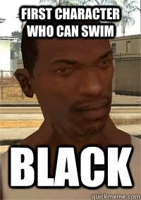 First Character who can swim BLACK  