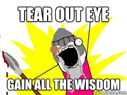 tear out eye Gain all the wisdom  Odin