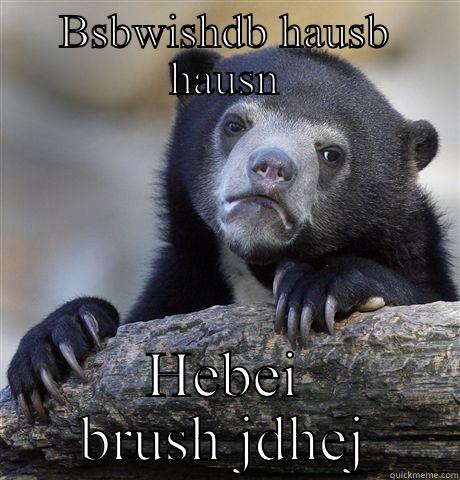 BSBWISHDB HAUSB HAUSN HEBEI BRUSH JDHEJ Confession Bear