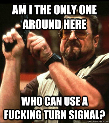 AM I THE ONLY ONE around here who can use a fucking turn signal? - AM I THE ONLY ONE around here who can use a fucking turn signal?  Misc