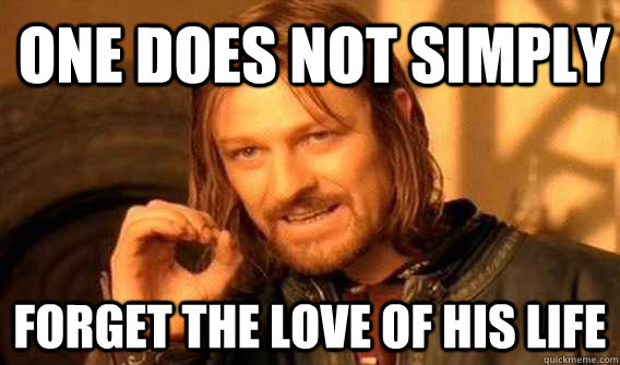 one does not simply forget the love of his life  Lord of The Rings meme