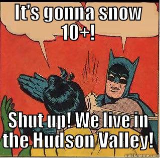 IT'S GONNA SNOW 10+! SHUT UP! WE LIVE IN THE HUDSON VALLEY! Slappin Batman