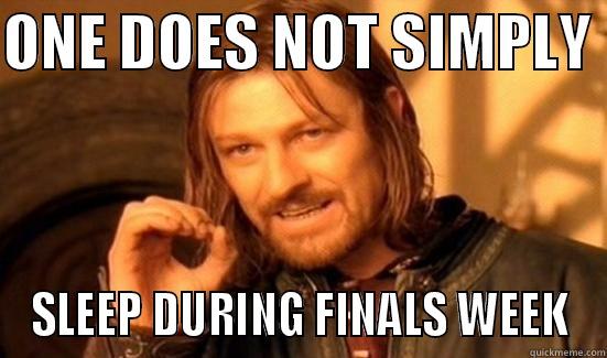 ONE DOES NOT SIMPLY  SLEEP DURING FINALS WEEK Boromir