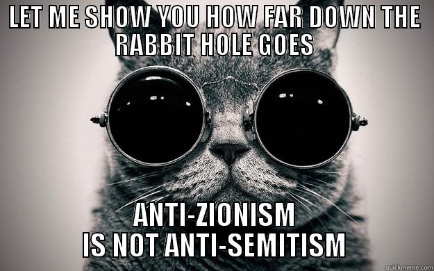 anti-Zionism is not anti-Semitism - LET ME SHOW YOU HOW FAR DOWN THE RABBIT HOLE GOES ANTI-ZIONISM IS NOT ANTI-SEMITISM Morpheus Cat Facts